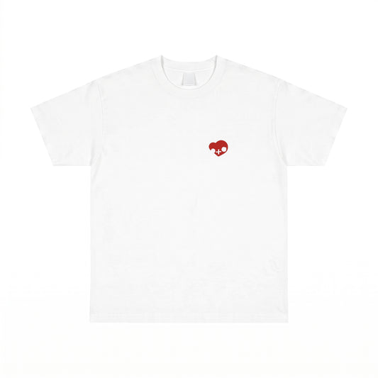 V-Heart T-shirt WHITE×RED
